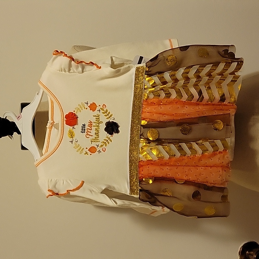 NWT: Baby Starters Little Miss Thankful Tutu Bodysuit Dress